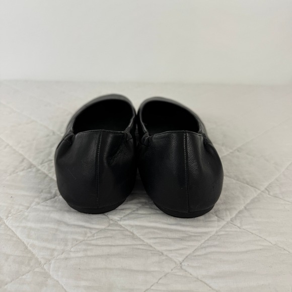 Eileen Fisher Fosse Leather Ballet Flats Black Slip On Round Toe Women Size 7.5 - Picture 4 of 11